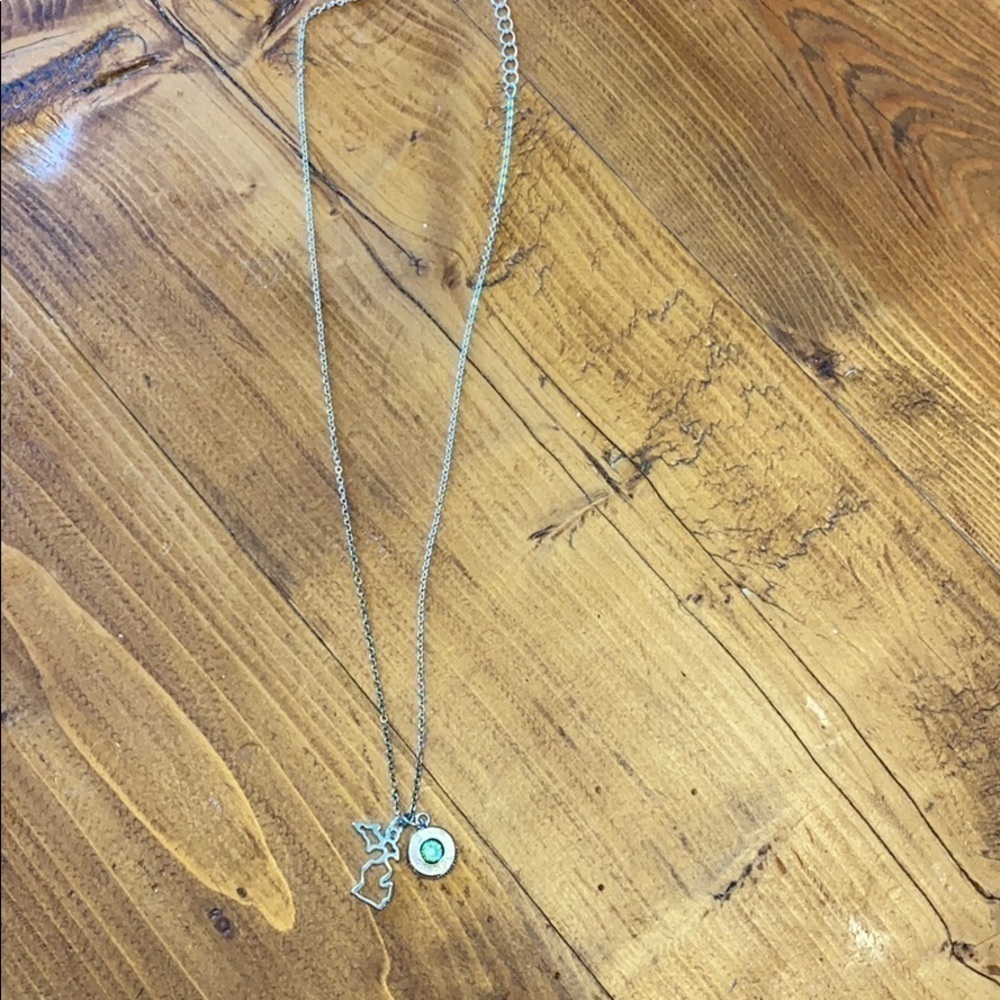 Michigan Peridot Stone Charm Necklace